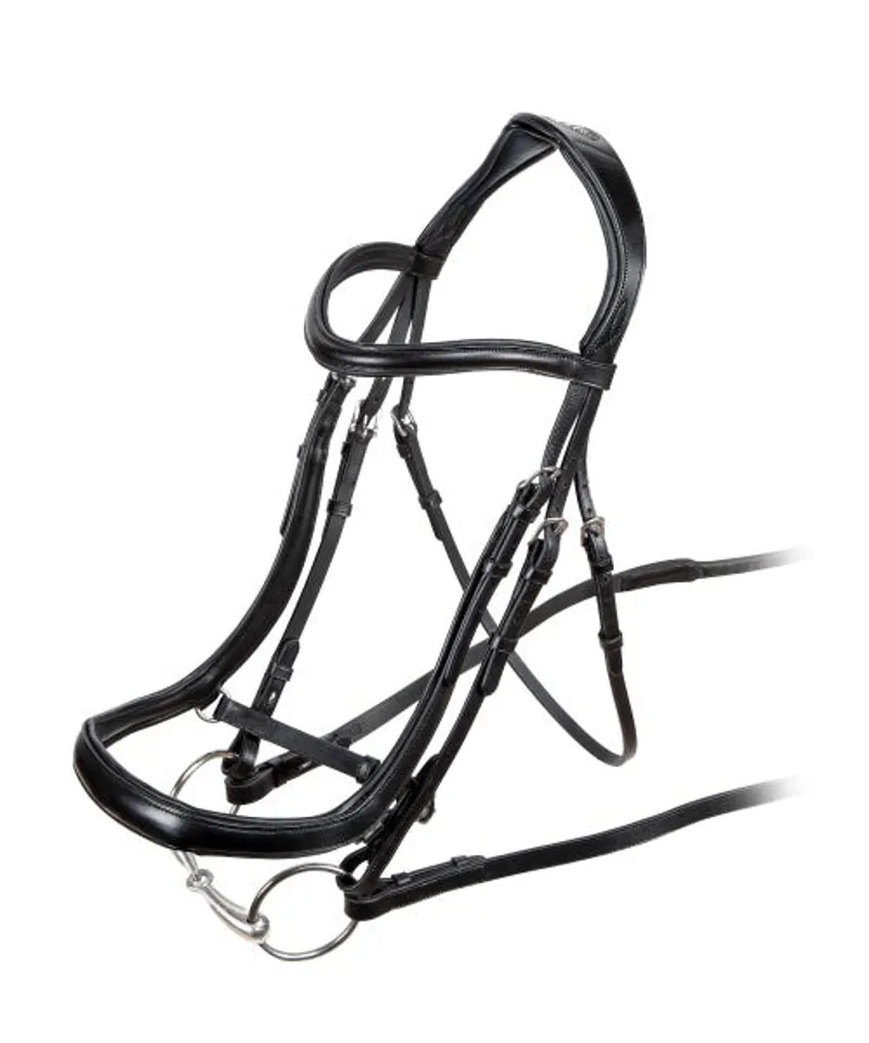 Velociti RAPIDA Ergonomic Curved Cavesson Bridle in Black